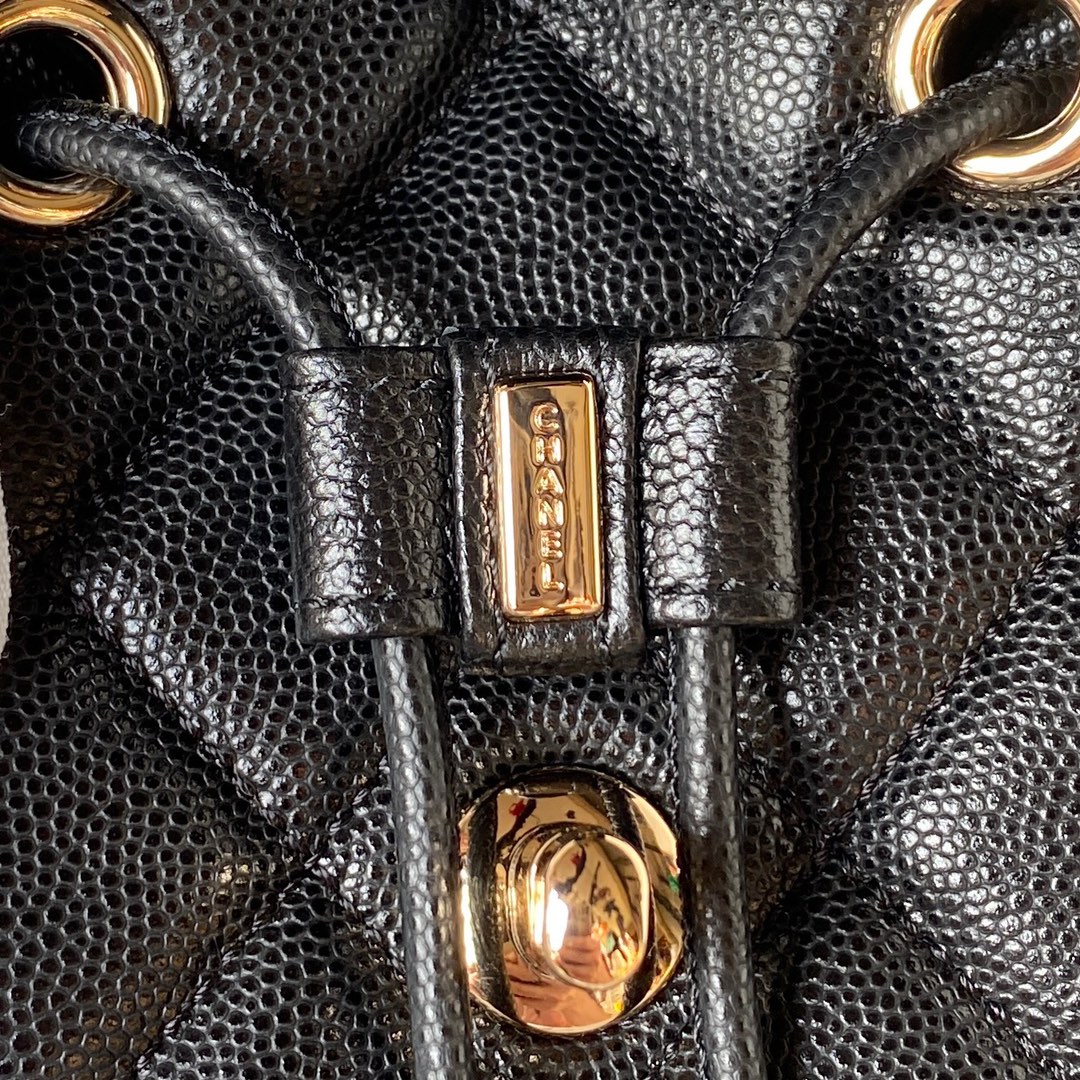 Caviar Leather Mini Backpack AS4058 Black